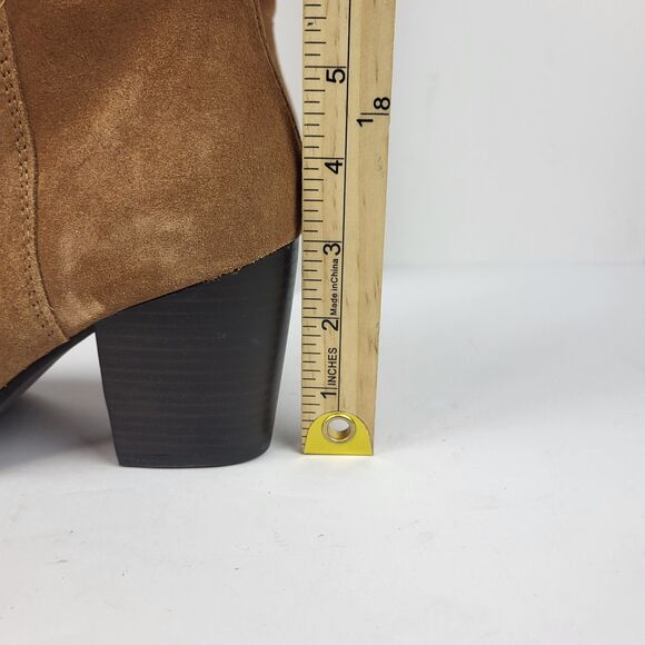 Crevo Women's Boots Size 8.5 Atty Suede Chestnut Leather Suede Shoes Riding - Picture 9 of 16